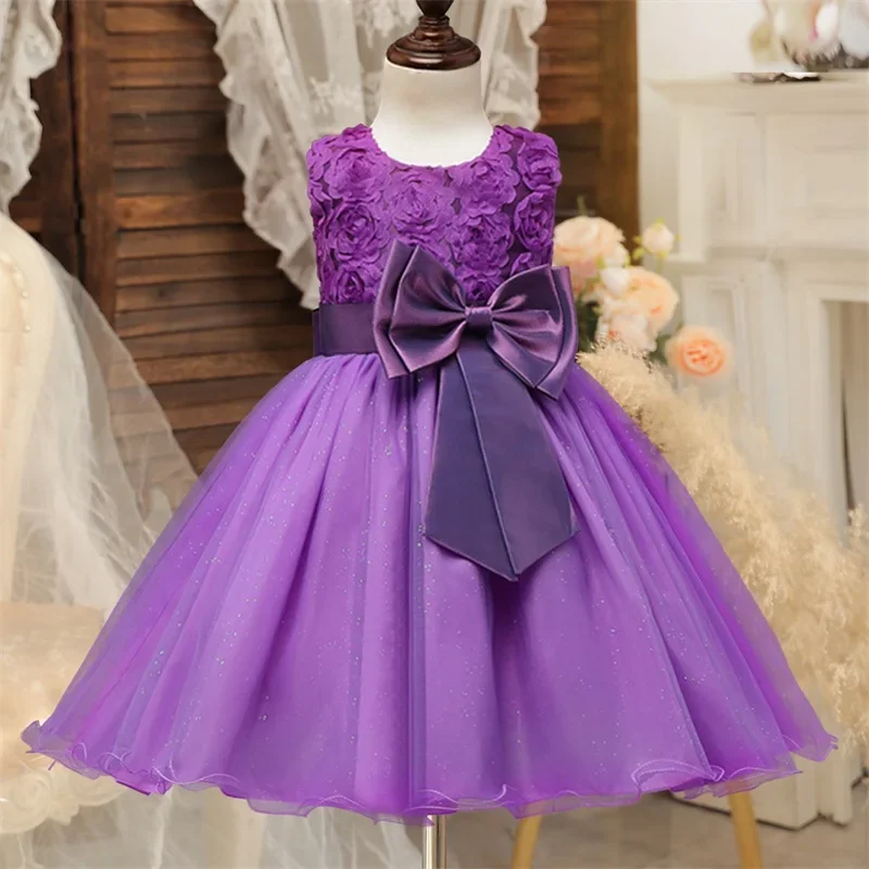 Fashion Flower Girl Dresses for Weddings Lace Mesh Sleeveless Girl Evening Prom Gown Summer Girls Party Dresses 3-10 Years