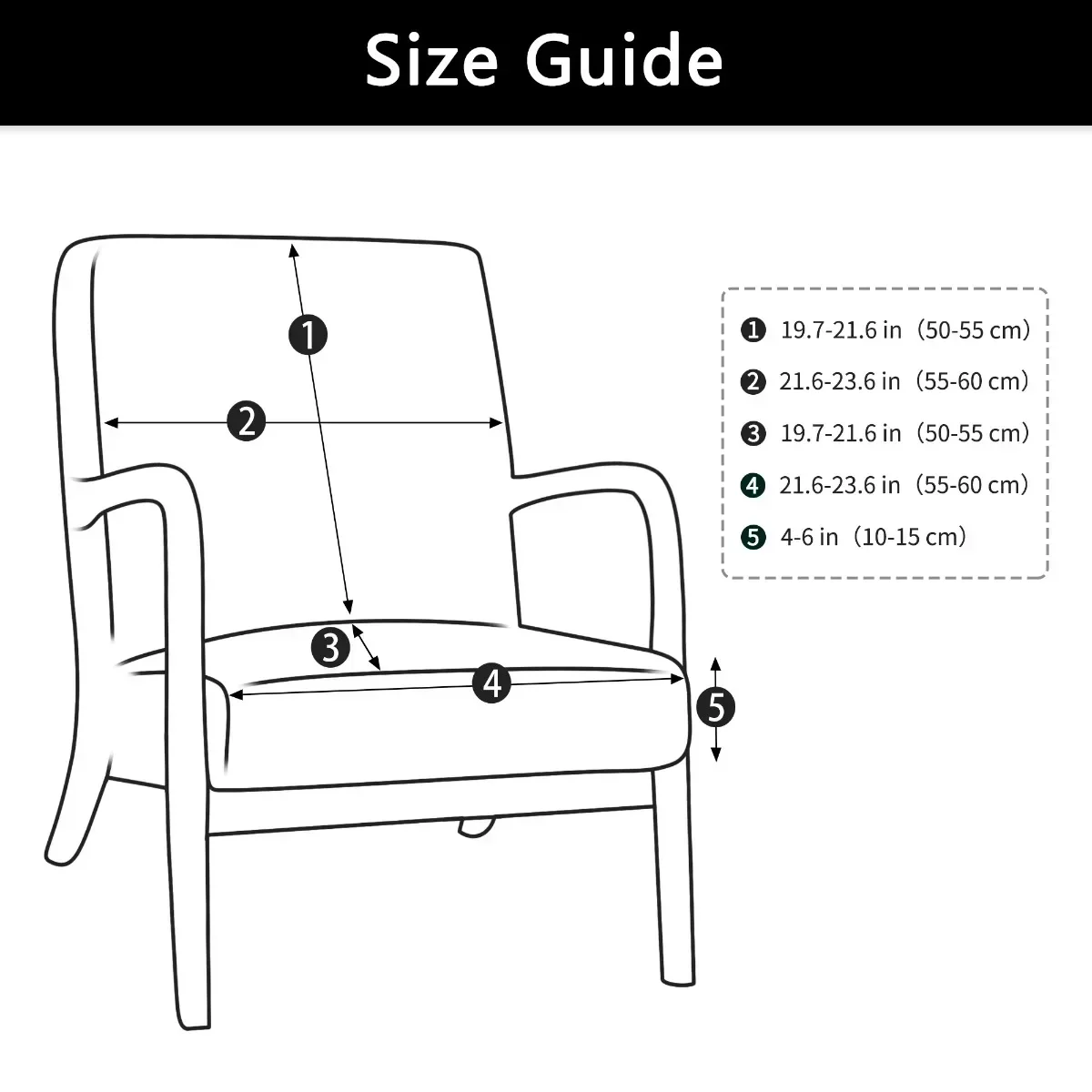 Jacquard Elastic Armchair Cover Spandex Zipper Wood Chair Covers Home Decor Slipcover Washable Stretch Chair Furniture Protector