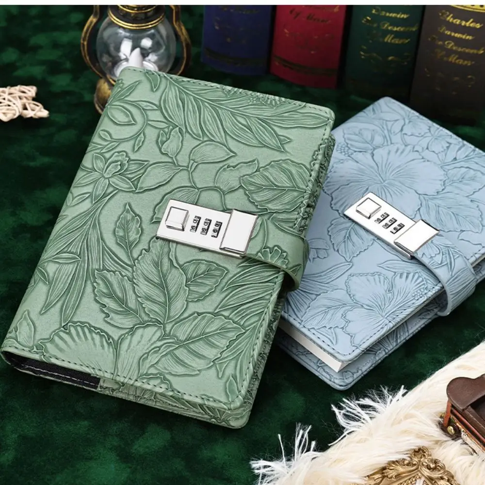 

Vintage 224 Pages B6 Notebook Thickened Protecting Secrets Password Book with Lock Waterproof PU Leather Cover Diary Book Gifts