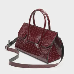 Hifashion Crocodile Pattern Patent Cow Leather Tote Handbags For Women 2024 Trend Designer Top Handle Large Ladies Shoulder Bags