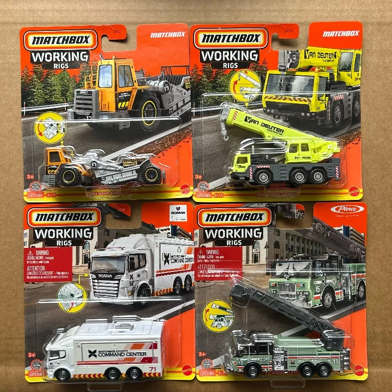 Mattel Matchbox 1/64 Jcy27 serie de vehículos de ingeniería motor de bomberos coche excavadora camión mezclador coche coleccionable juguete vehículo fundido a presión