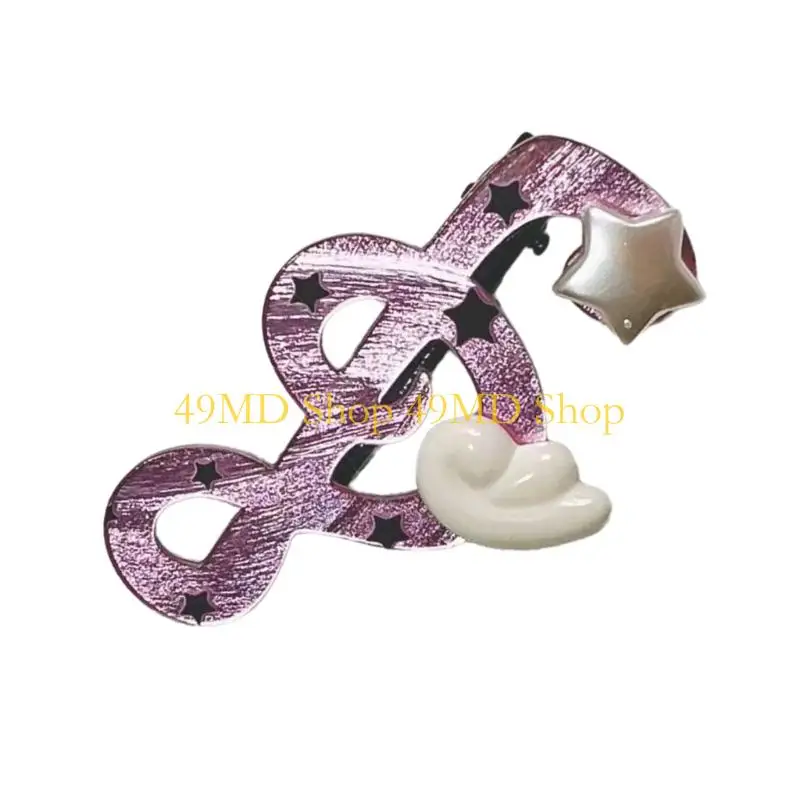 

49MD Music Note Hair Clip Acrylic Side Hairpin For Teens Adult Festival Hair Decors
