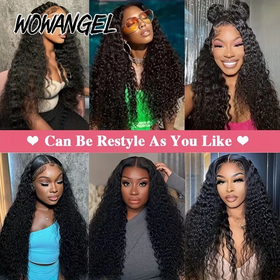 34 بوصة موجة المياه 13x6 HD الدانتيل أمامي خصلات الشعر المستعار الإنسان أسود نفاث 250% مجعد غلويليس كامل الباروكات الأمامية قبل قطعها للنساء