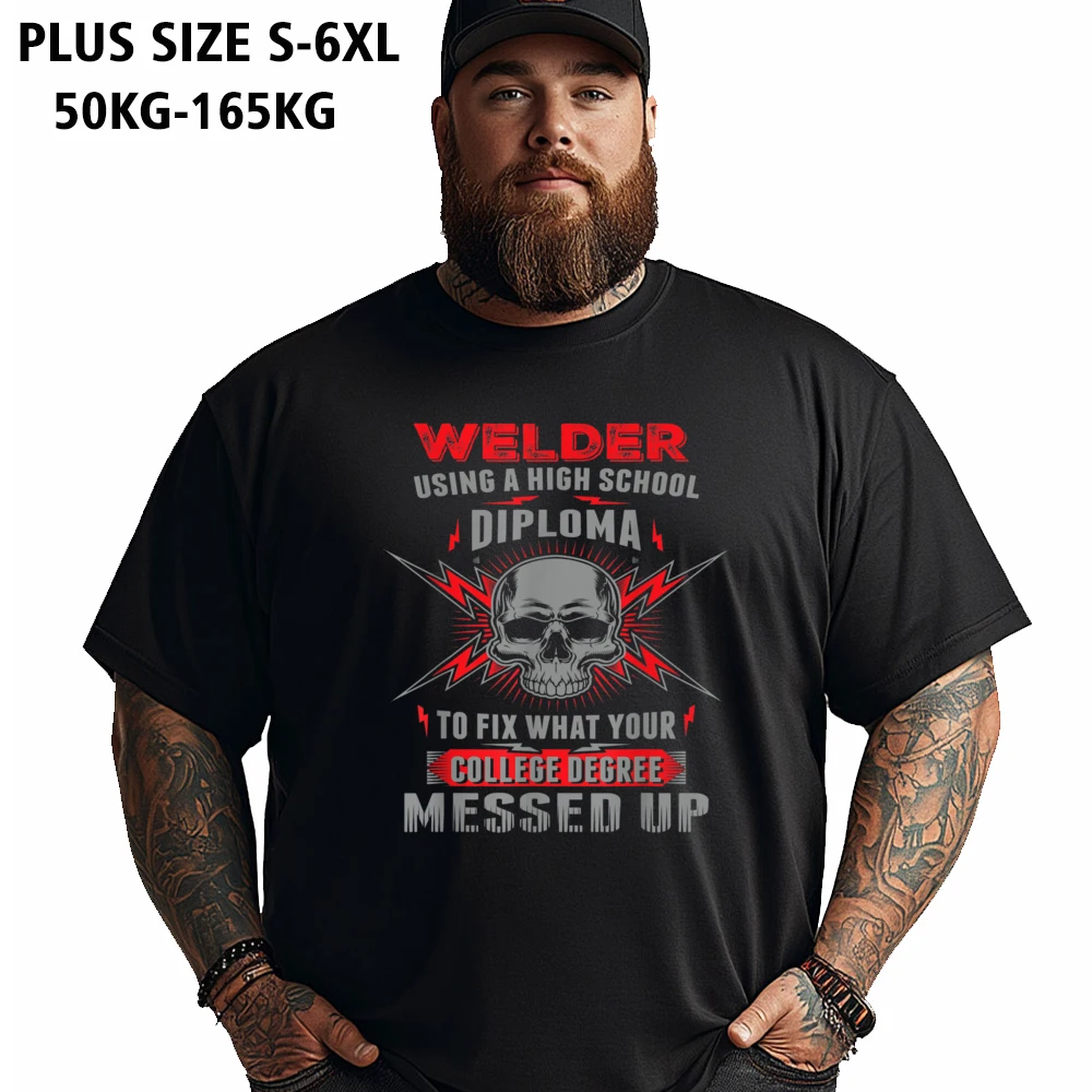 Plus Size 5XL Funny Welding Proud Welder Tshirt__233 Tshirts Summer Crew Neck 100% Cotton Fabric Tops Tees Dad T-Shirt Street
