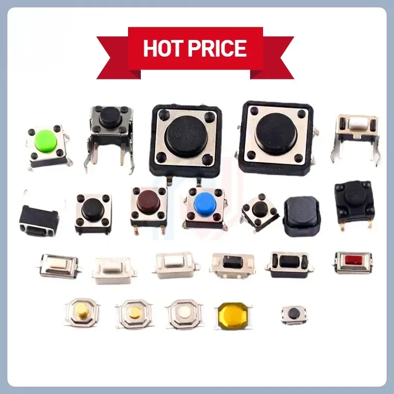 20PCS 3*6 3*4 4*4 SMD Tactile Tact Push Button Switch 2Pin 4Pin Touch Micro Switch 3x4x2.5 3x6x5 3x6x2.5 4x4x1.5 12x12x5 4*4*2.5