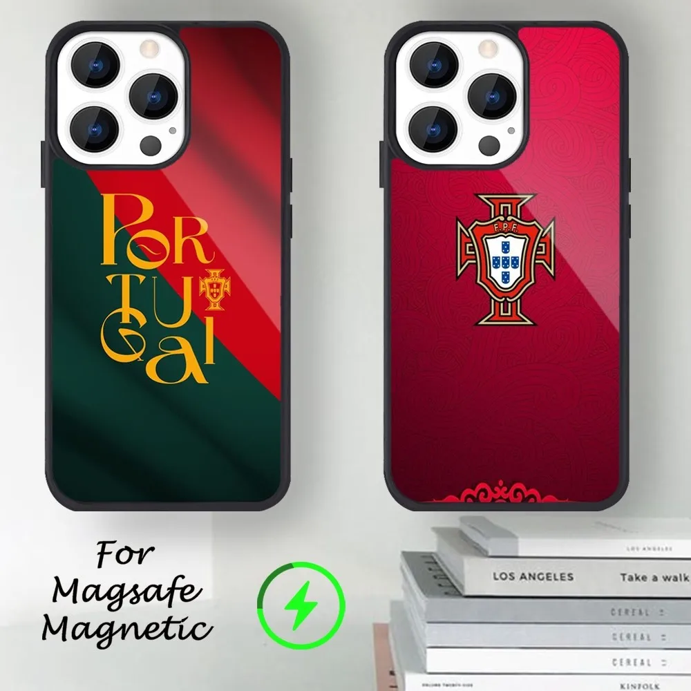 Portugal flag Phone Case For iPhone 14 13 12 11 15 Pro Max Magsafe Magnetic