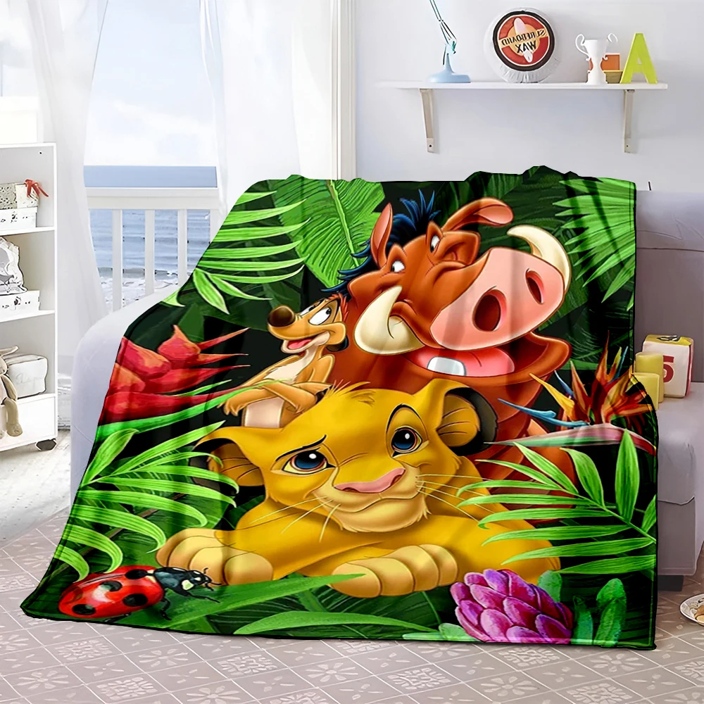 Disney Simba Król Lew Koc na drzemkę Zimowe dzieci Miękkie flanelowe pluszowe koce kempingowe Puszyste dziecko Sypialnia dla dzieci Prezent dla