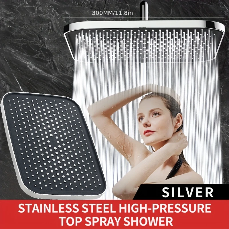 

11.8 Inch High Pressure Rain Shower Head -Shower Heads with 3 Modes Handheld Spray Combo- Wide RainFall shower