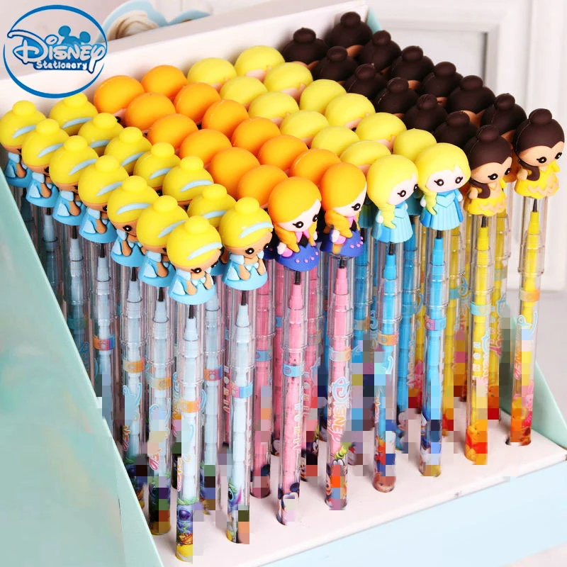 56pcs/set Disney Cartoon Children Mechanical Pencils Princess Design Creative Cute 11 Bullet Pencils Writing Drawing Stationery