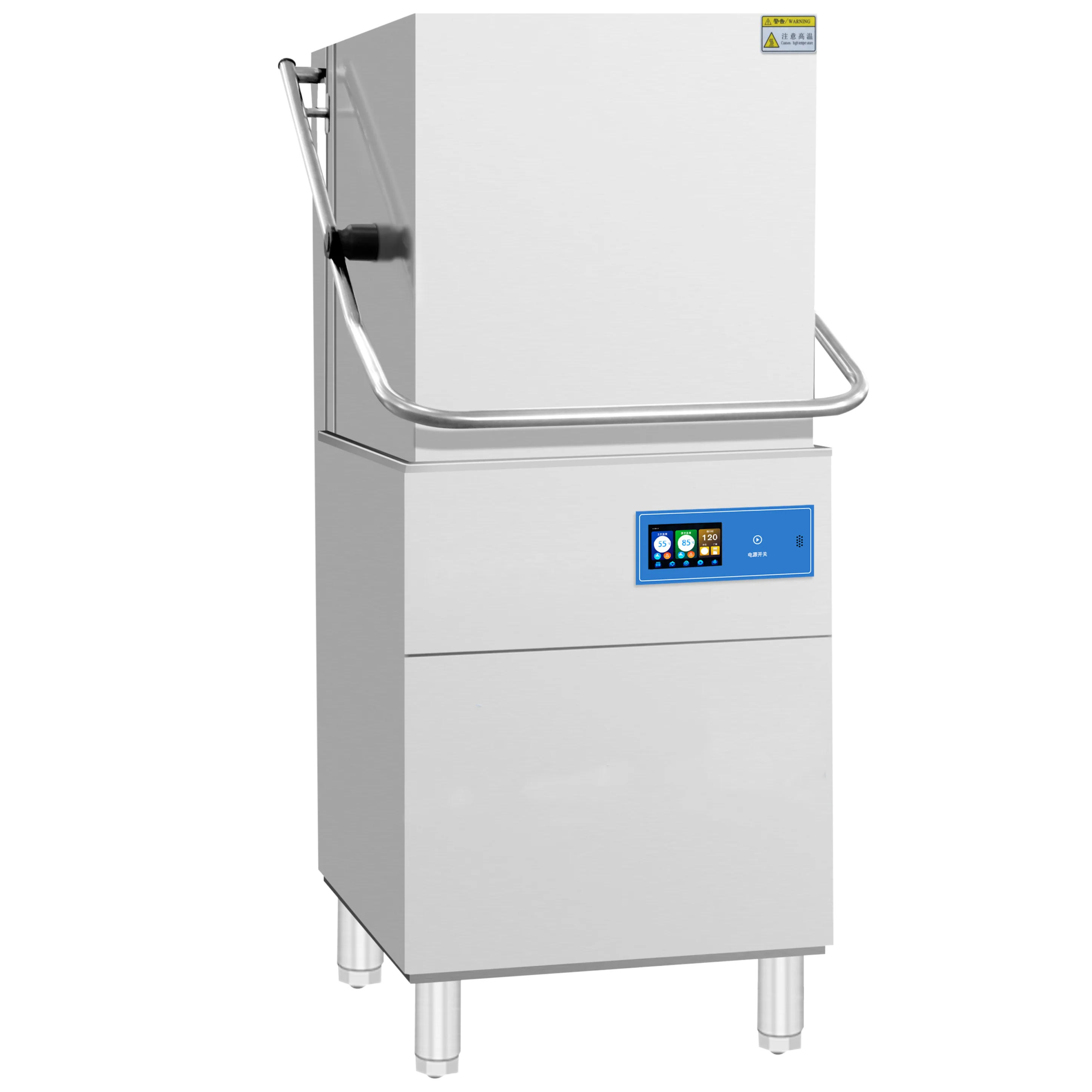 

High-temperature Steam Sterilization 304 Stainless Steel Commercial Dishwasher Touchscreen Control Adjustable Wash Cycles