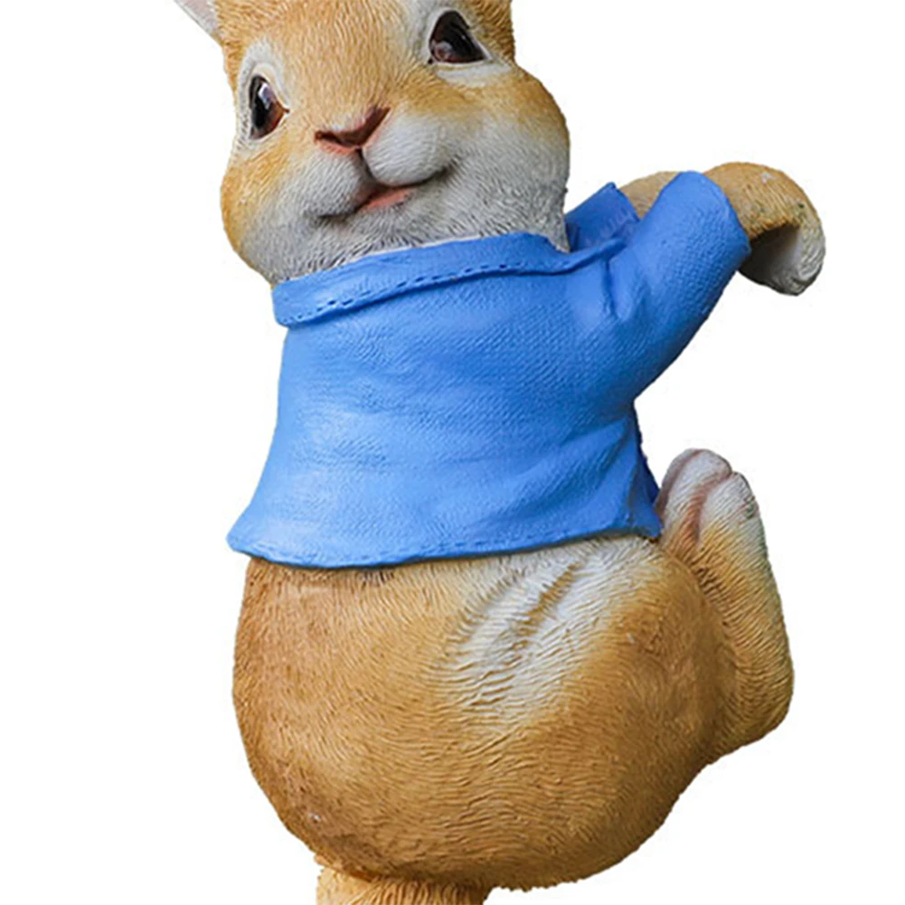 لطيف أرنب الأرنب النحت لوازم حديقة تمثال راتنج الديكور الحرفية الحرف اليدوية الهدايا لحديقة الزهور وعاء #5