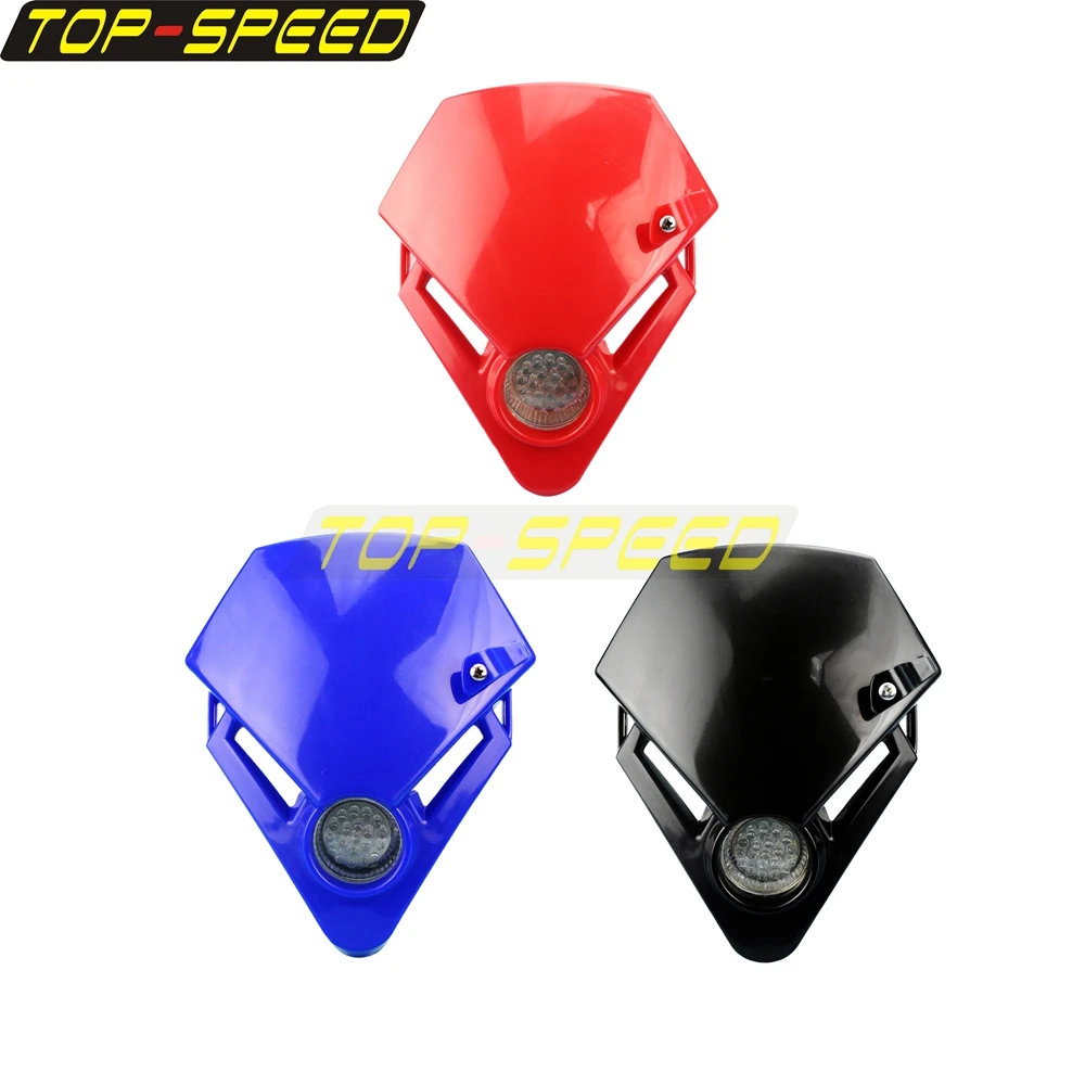 Motorcross Dirt Bike Red LED Vision Headlamp Mini Head Front Light For GAS GAS TXT Pro 280 EC 125 250 280 300 450 Trial Racing
