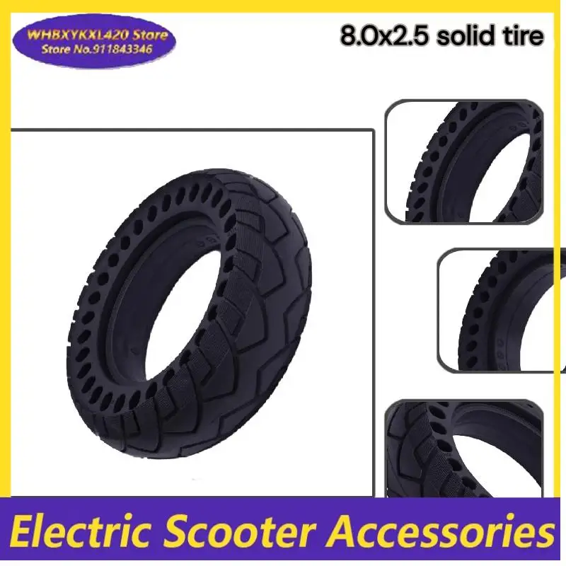 Electric scooter tire 8.0x2.5 no inflation tire honeycomb explosion-proof rubber solid tire