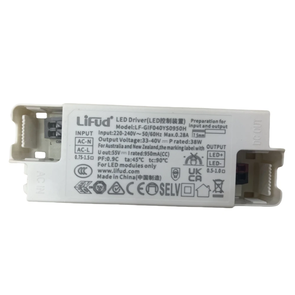 Lifud LED Driver 40W 950mA DC 25-42V AC220-240V LF-GIR040YM0950H LED power supply  LED Luminaire Driver GIR040YS0950H 38W 33-40V