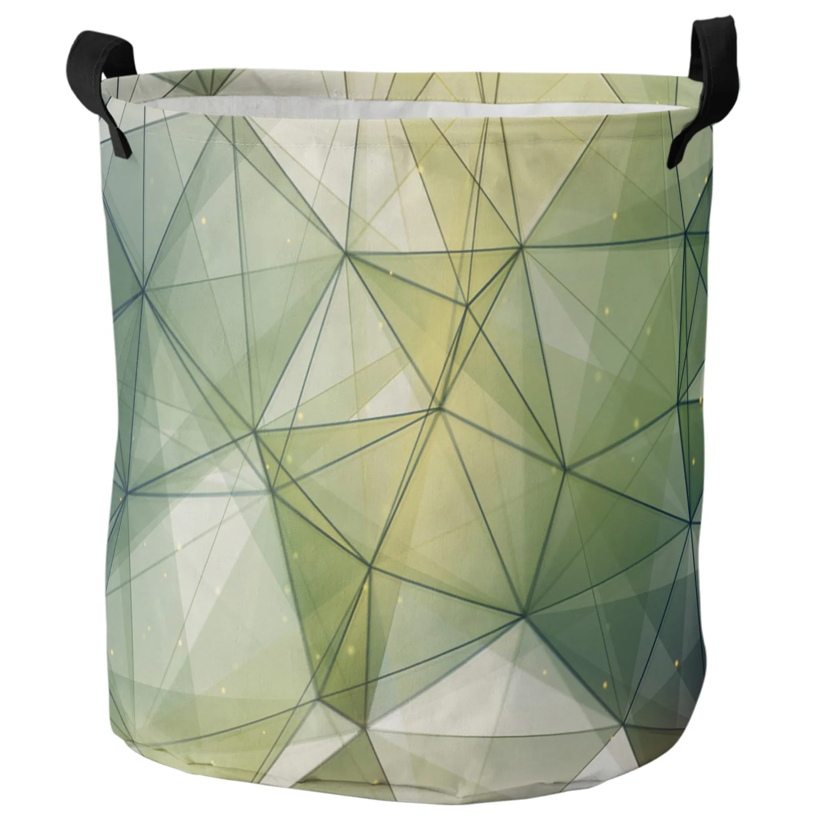 Dark Green Triangle Irregular Graphic Dirty Laundry Basket Foldable Home Organizer Basket Clothing Kids Toy Storage Basket