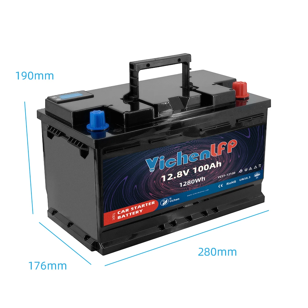 Fast Delivery car battery 5years warranty Powerful 12V 100Ah Car start Lifepo4 battery use replacing lead acid cars battery