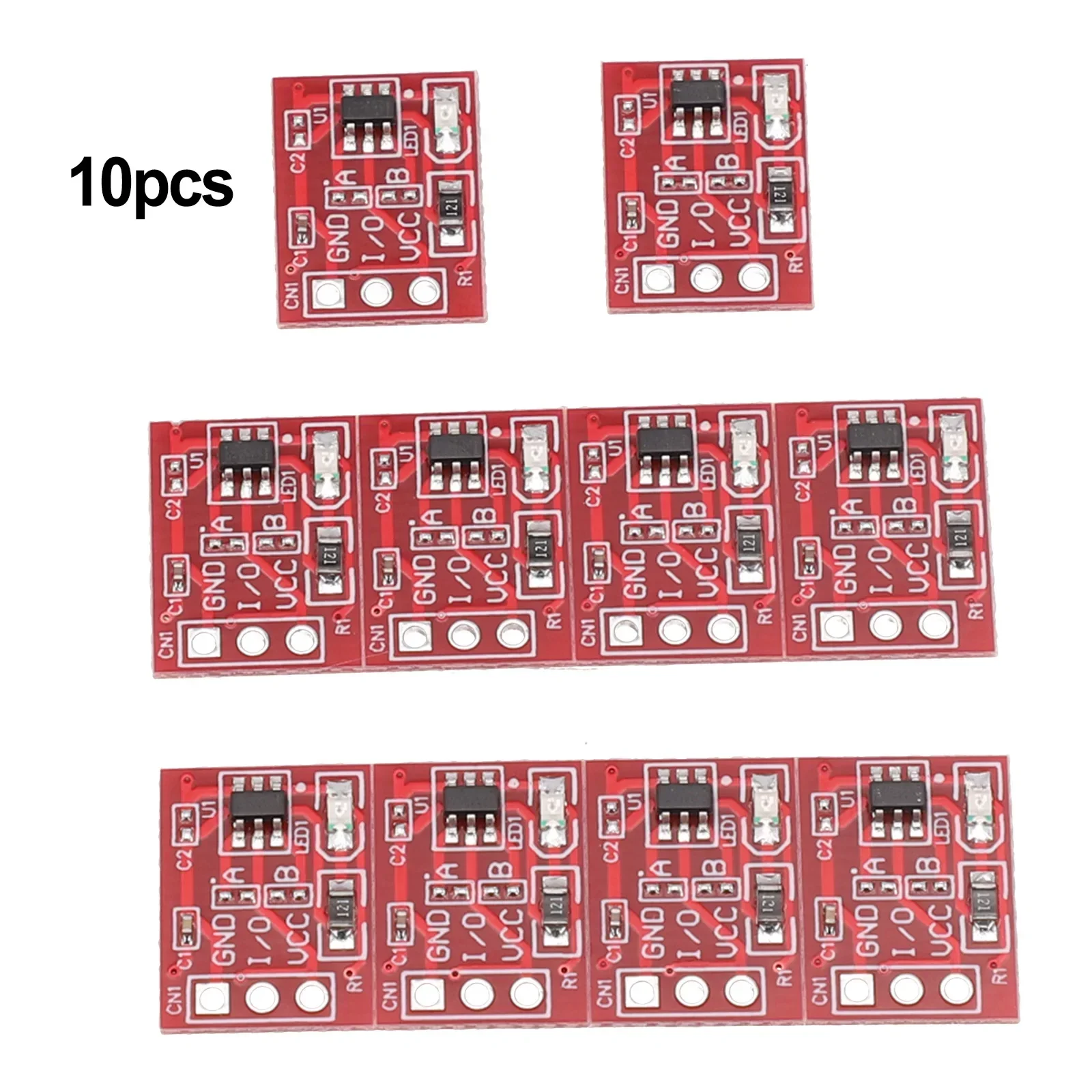 10pcs Ttp223 Touch Button Modular Self-Locking Capacitive Switch Single Electrical Equipment Accessories