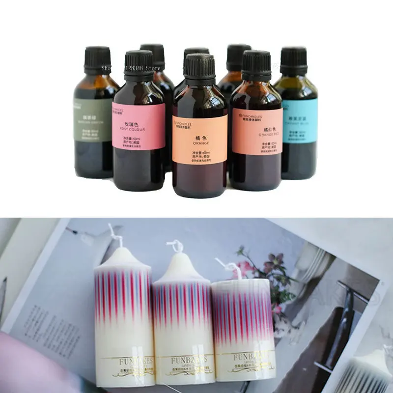 

60ml Aromatherapy Candle Liquid Dye DIY Hand Made Aromatherapy Candle Soy Wax Coloring Liquid Pigment High Concentrate Stain