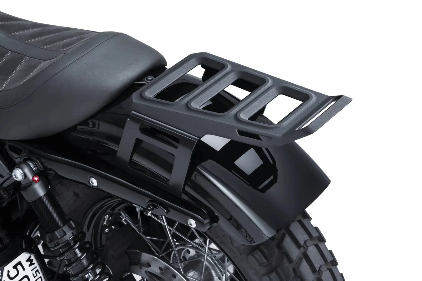 

Modified motorcycle luggage rack