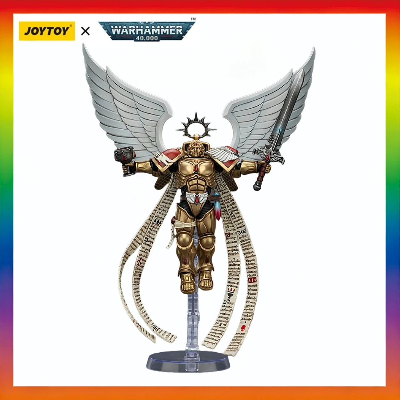 

Оригинальная аниме-фигурка JOYTOY Warhammer 40K 1/18, модель, подарочная коллекция игрушек, Blood AngelsThe Sanguinor с Encarmine Broadsword