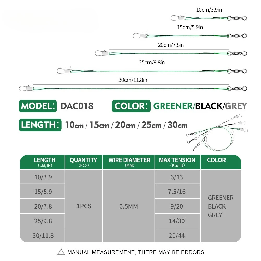 5PCS Fishing Wire Leader with Swivel and Pins Saltwater Lure Fishing Accessories Steel Bite Proof Line - Image 3