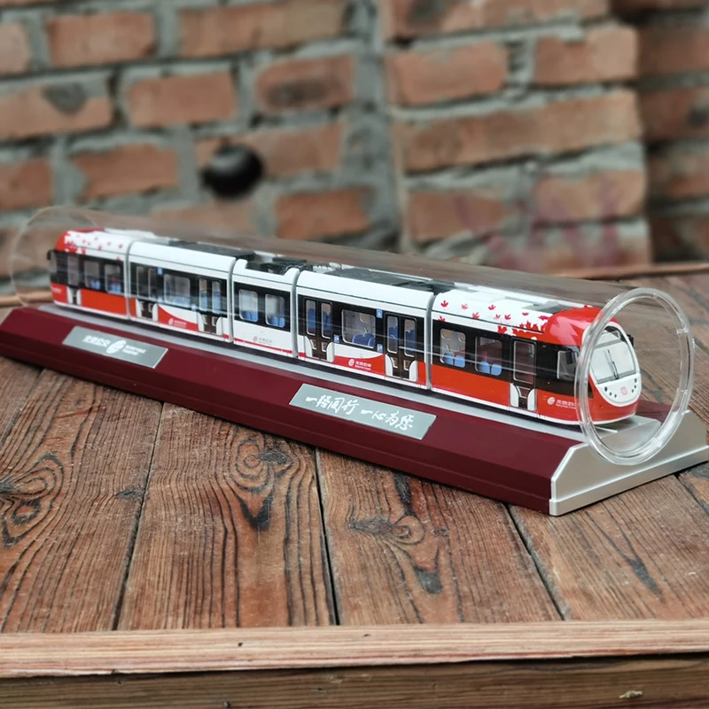 1:64 Beijing City Subway Model Xijiao Line Xiangshan Line Tram with Lights Rail Car Toy