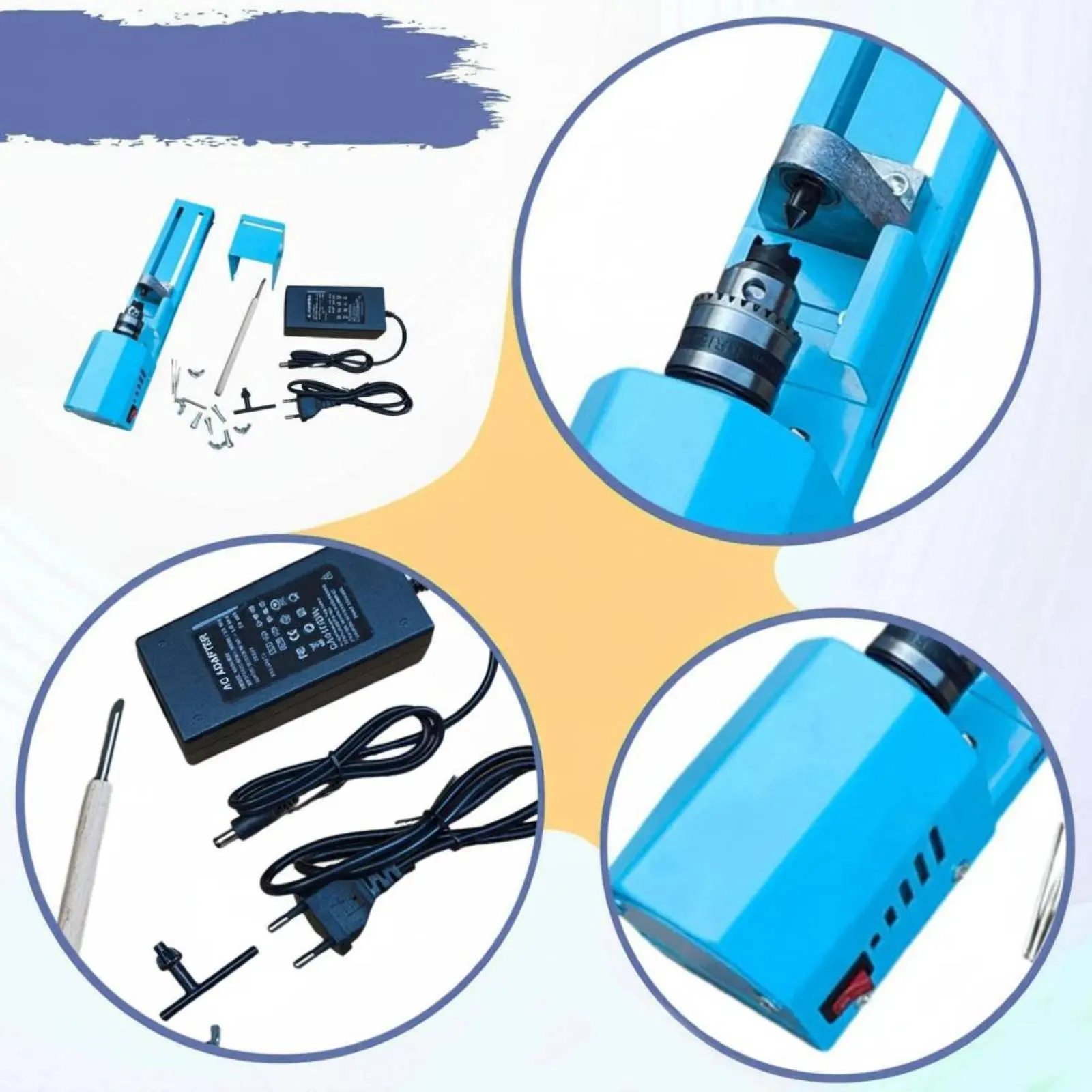 

Bead Making Lathe Home Use Small Polishing Lathe Tool Machine Stability Low Noise for Craft Room
