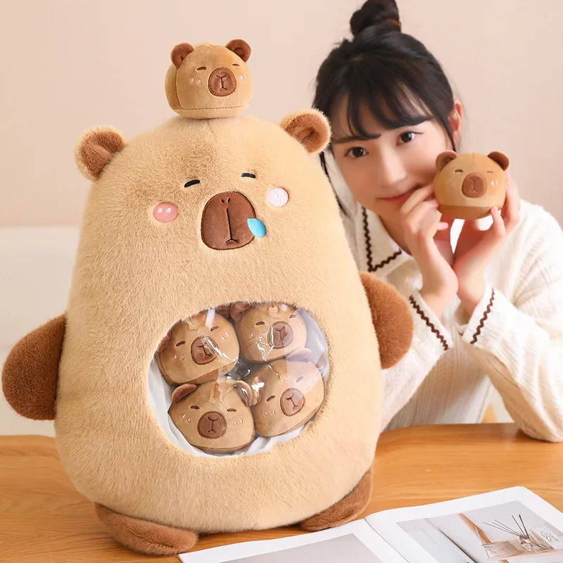 40x45CM Kawaii Kapibala Capybara Plush Toy Capybara Pillow Cute Doll Guinea Pig Doll Boys Girls Anime Home Decoration