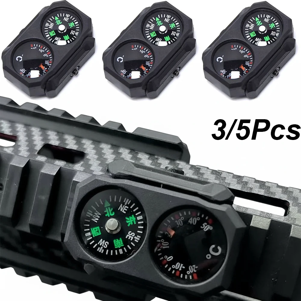 VV-Compass Thermometer Combo 2 in 1 Tactical Airsoft AR15 M4 M16 Compact Navigation Thermometer for 20mm Rail Gun Accessory
