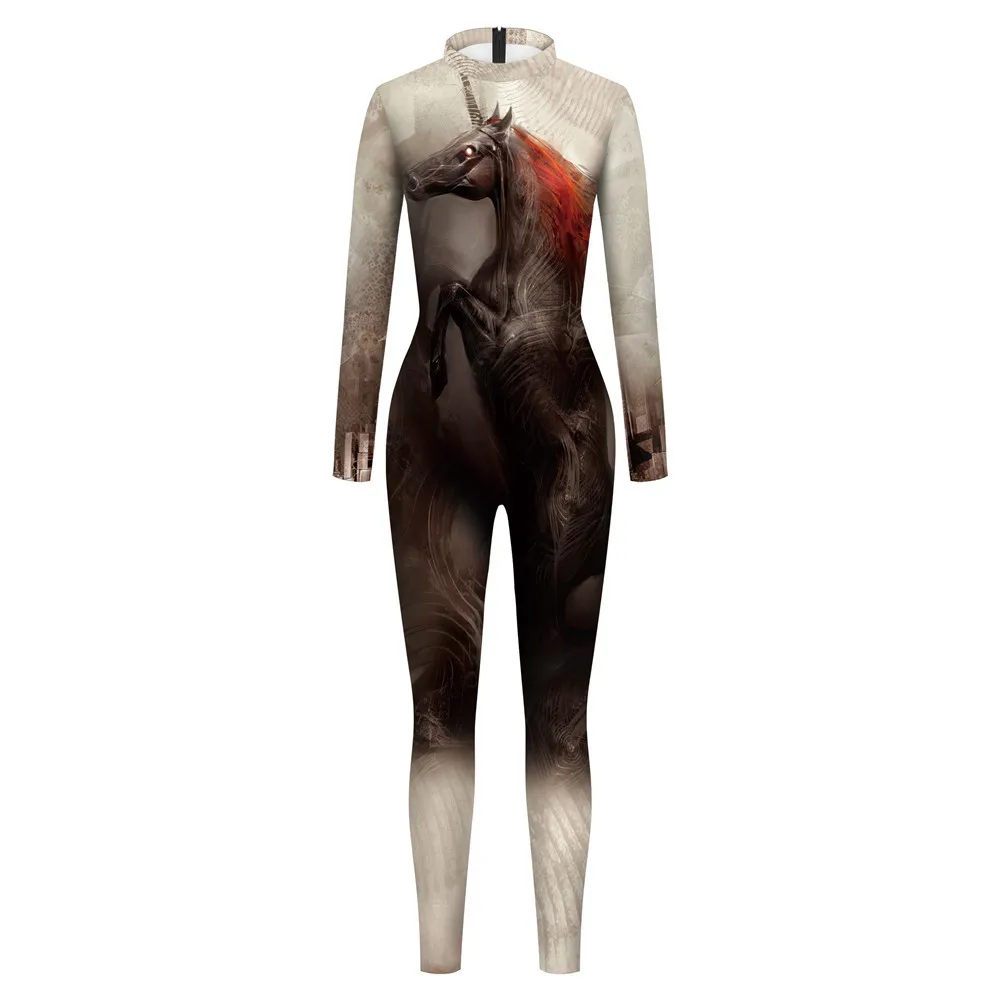 Halloween Mode Punk Roboter Bodysuit Damen Digitaldruck Zentai Sexy Feiertagsparty Jumpsuit Rollenspiel Rave Outfit Catsuit – Detail 9