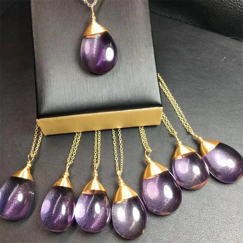 

S925 Natural Amethyst Copper Wire Pendant Crystal Healing Jewelry Accessories Energy Lucky Stone Fashion Classic Jewelry 1pcs