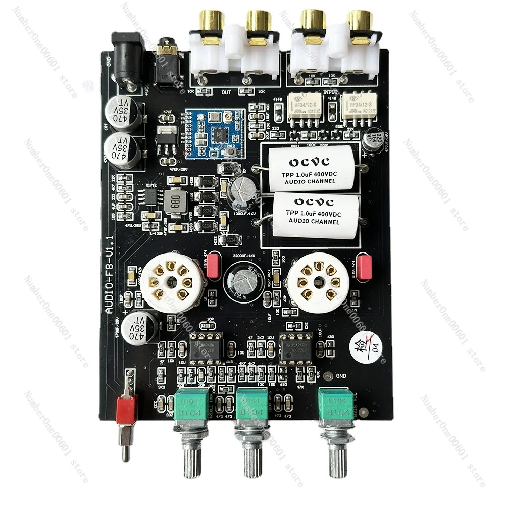 Bluetooth 5.3 Tube Front Tuning Board 6J5 Treble Bass Tone Preamp Board with TL072 OP AMP DC12V