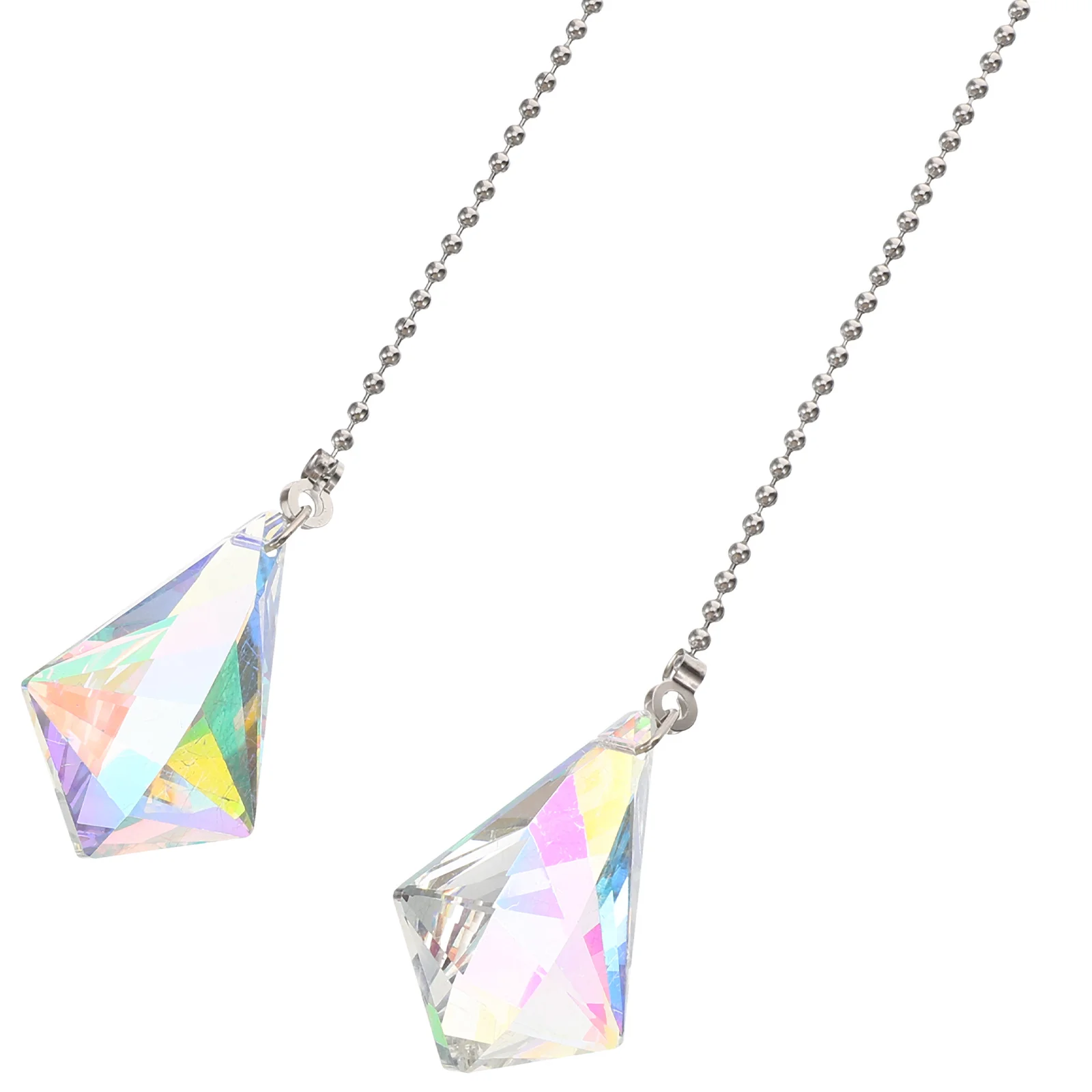 2 قطعة سلسلة سحب مروحة الزخرفية سلسلة إضاءة كريستالية بيضاء موسع لاستخدام مروحة السقف وتركيبات إضاءة السقف #6