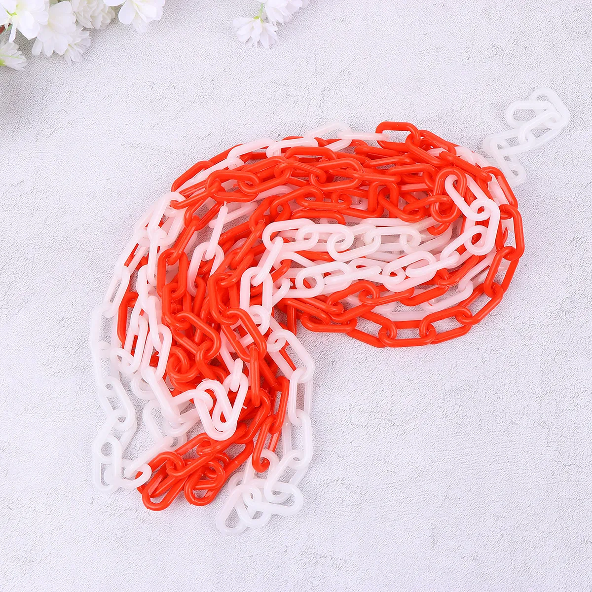 

1 Roll Safety Chain Plastic Barrier Uv Resistant Colored Site Chain Hangers Construction Garage Rope Belt Strap Accessories