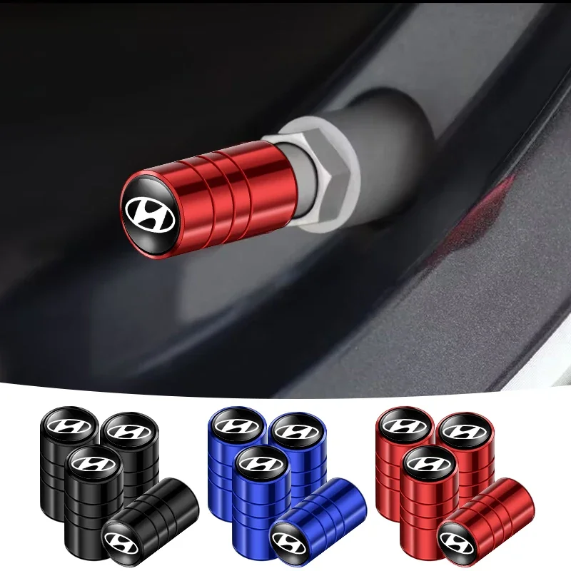 4 قطعة عجلة السيارة صمام الهواء الجذعية غطاء قبعات لشركة هيونداي أيونيك توكسون I30 I40 Fe سم DM إلنترا سوناتا RB LC كونا اكسسوارات السيارات #1