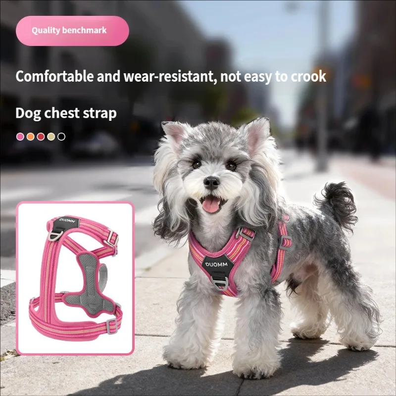 Dog Leash Anti-Pull Pet Chest Back Harness, Comfortable Outdoor Dog Rope, Reflective Wear-Resistant Large Dog Chest Back leash