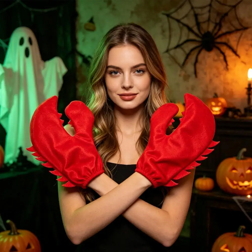 1 Pair Funny Lobster Crab Claws Gloves, Novelty Adults Claw Costume for Halloween Costume,Themed Event Performance Outfit
