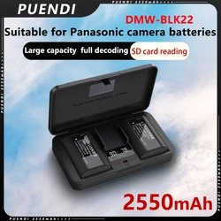 PUENDI DMW-BLK22 BLF19E Battery and LCD USB Charger For Panasonic Lumix DC-S5, DC-S5 II, DC-S5 IIX, GH5 II, GH6, S5II, S5IIX