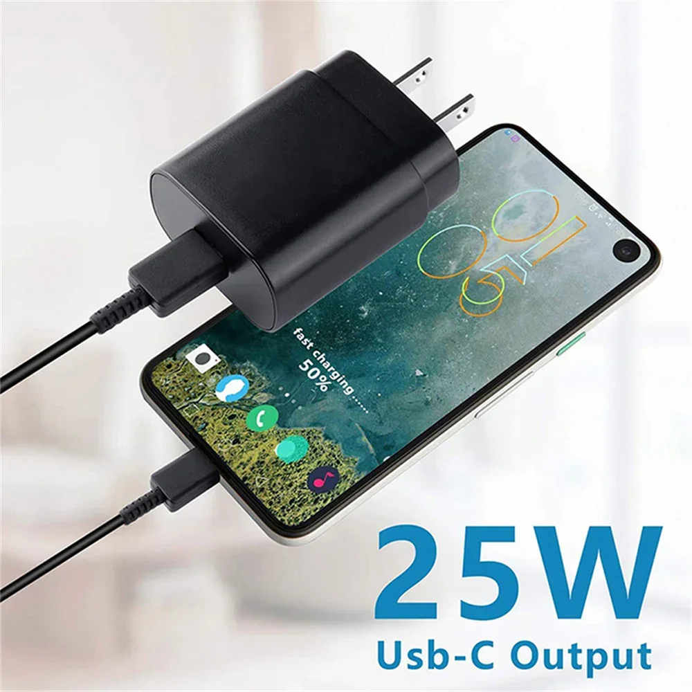 25W USB Charger With Type C Fast Cable For Xiaomi 15 Huawei Samsung A53 A33 A52 A32 F52 S24 S23 S22 Quick Charge Phone Charger image 3