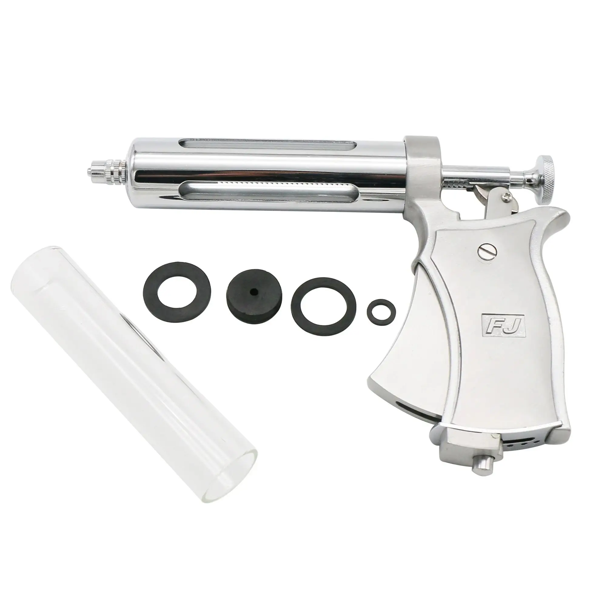 Adjustable syringe gun Automatic metal 50ml Continuous Stainless Steel Vaccination Syringe Gun for Cow Pig Sheep Farm Animals