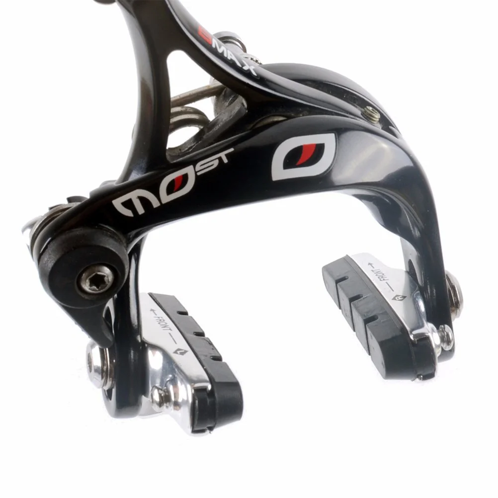 

1 Pair Brake Pads Set -Brake Road Mountain Bike Aluminum Alloy Hard-Wearing Rubber Sand-Guide Grooves Slightly Curved All