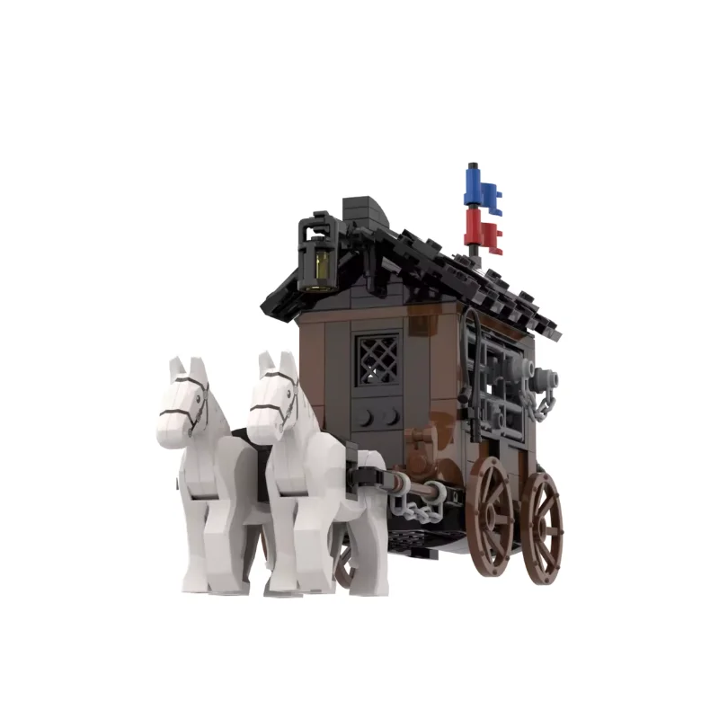 W magazynie 217 sztuk MOC- 117564   średniowieczny przewóz więzień zespół kreatywne klocki dlY zabawka prezent wyświetlacz puzzle budowlane gif