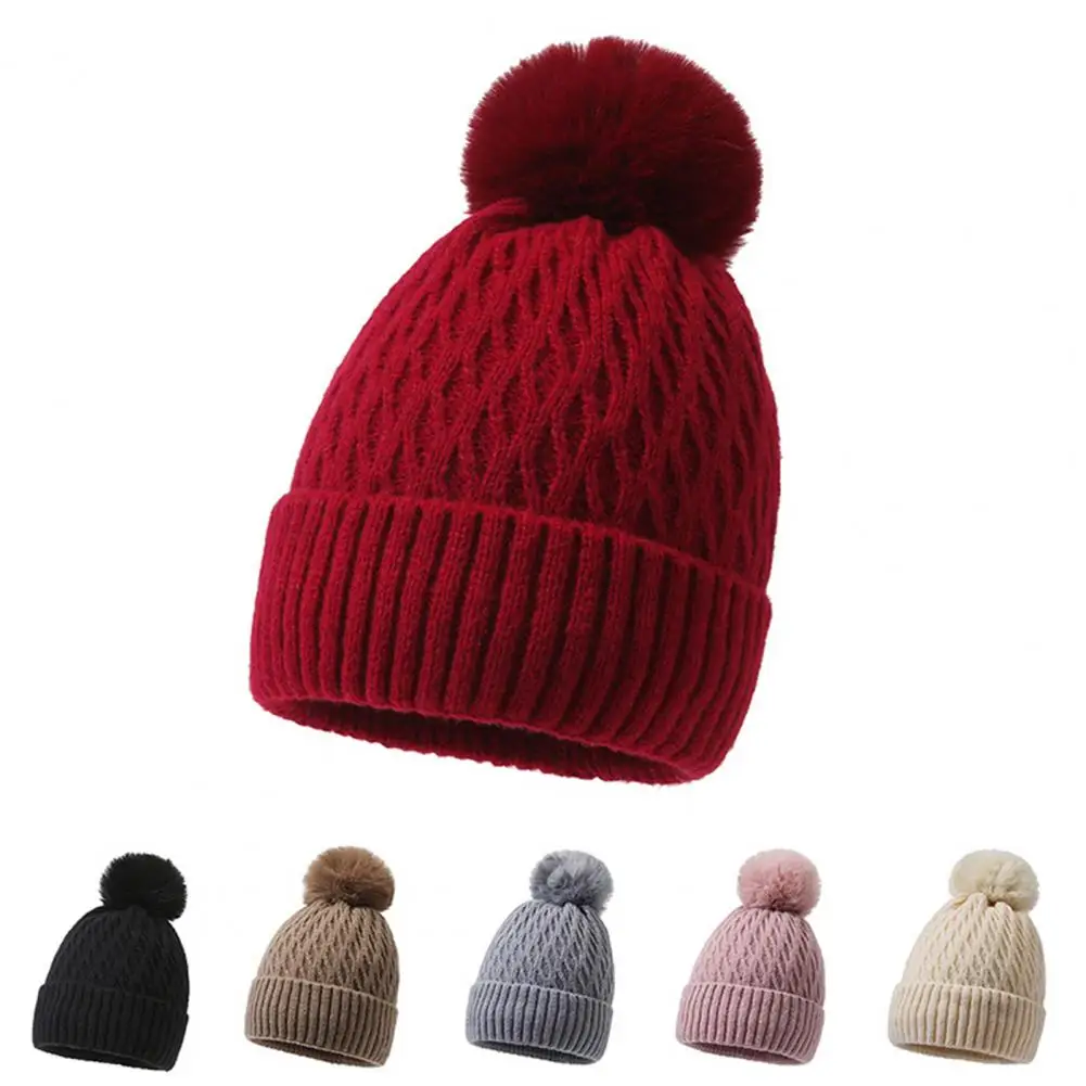 Winter Cable Knit Hat, Women Fleece Lined Hat with Pompom, Cozy Stretchy Skull Cap for Outdoor Cycling Skiing Hiking 2027 New Ho