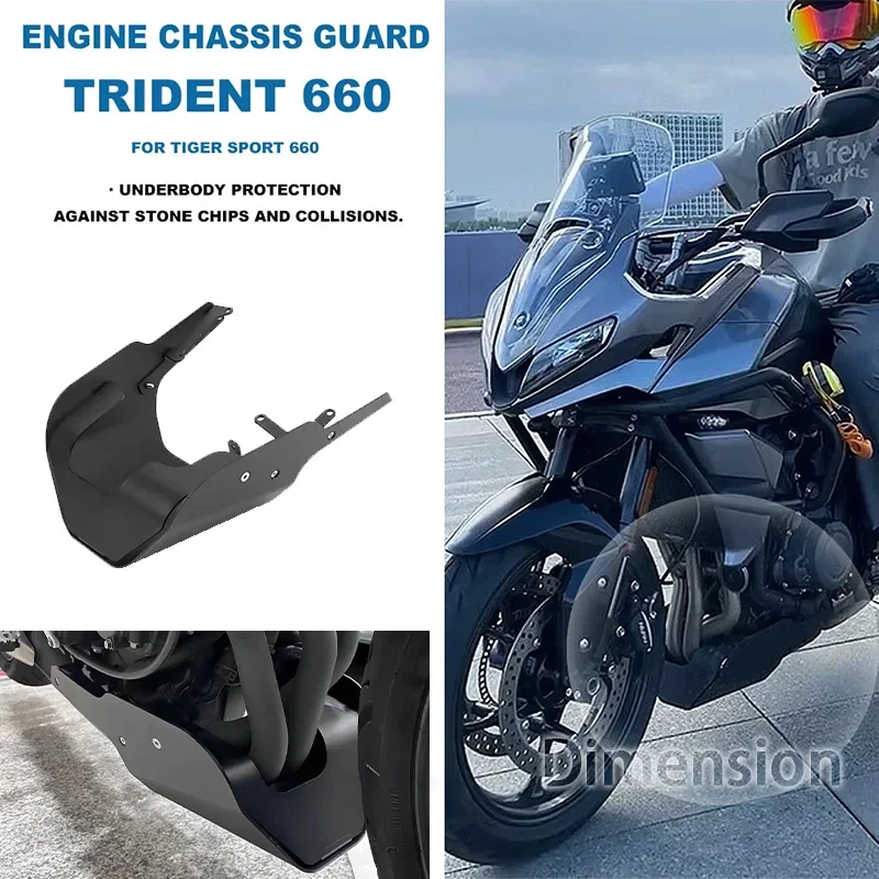 Motorcycle Engine Base Skid Plates Protection Cover For Trident 660 2021-2023 Engine Chassis Guard For Tiger Sport 660 2022 2023