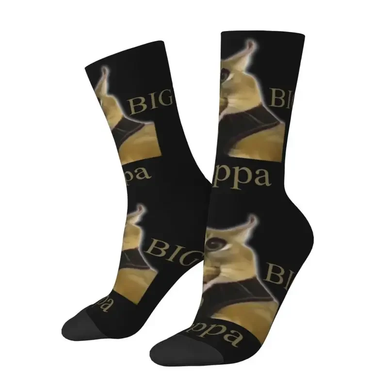 Big Floppa Meme Men Women Crew Socks Unisex Fashion Funny Caracal Cat Spring Summer Autumn Winter Dress Socks