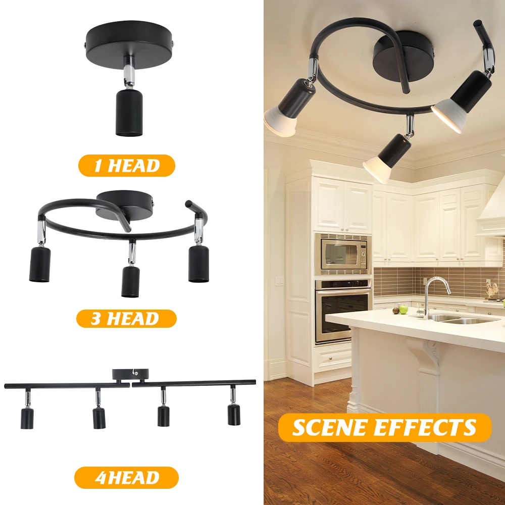 Oświetlenie sufitowe Led z 1/2/3/4 głowica GU10 do hala wystawowa jadalnia oświetlenia wystrój obrazu w kuchni
