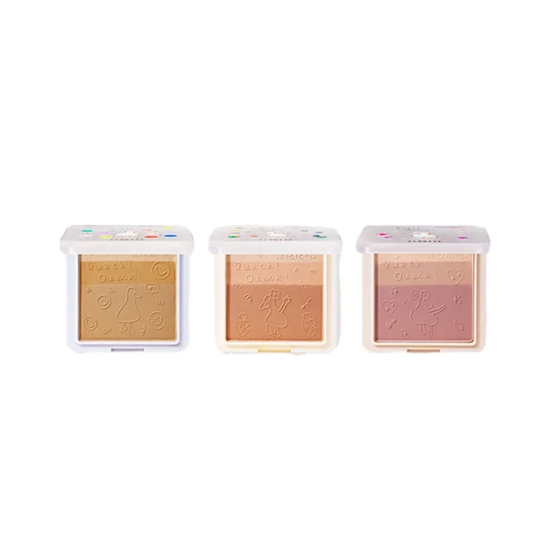 Duck and Duck Repair Blush Three Colors Makeup Palette Shadow Natural Skin Sticking Lasting Color