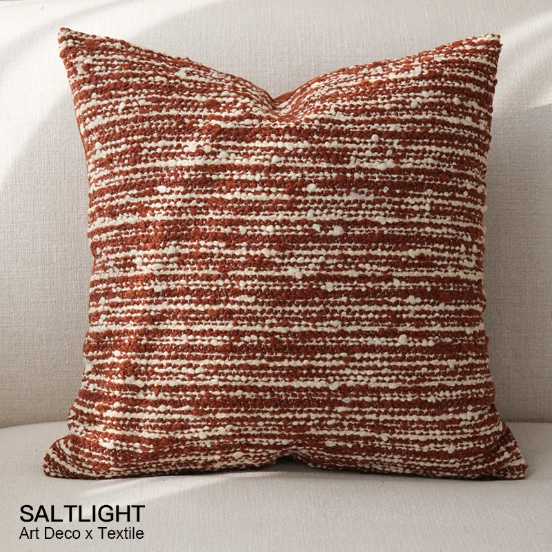 

Modern Minimalist Red White Striped Pillow Home Sofa Living Room Bed Headrest Square Polyester Fiber Washable Cushion