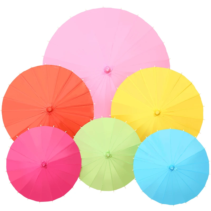 Diameter 20cm 30cm 40cm 60cm China Handmade solid color paper umbrella Outdoor wedding Party thanksgiving decorations for home