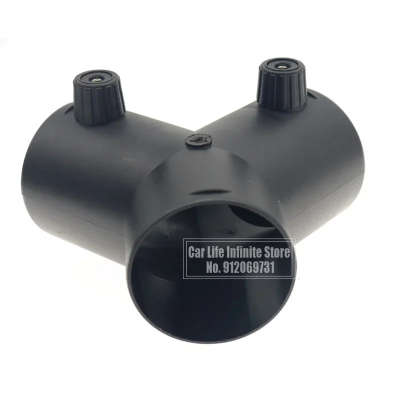 60/75mm Y Branch Car Heater Adjustable Air Vent Ducting Heater Exhaust Connector w/Regulating Valve Flap For Webasto Diesel